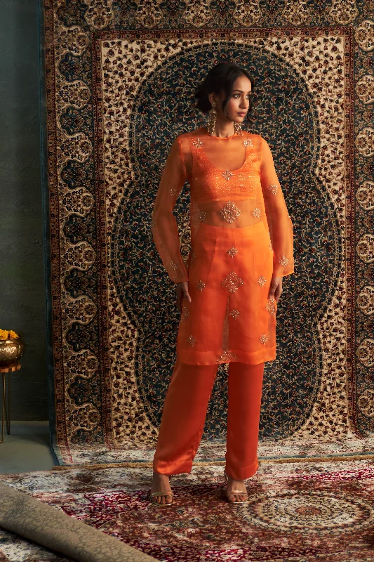 Saffron Straight  Kurta Set