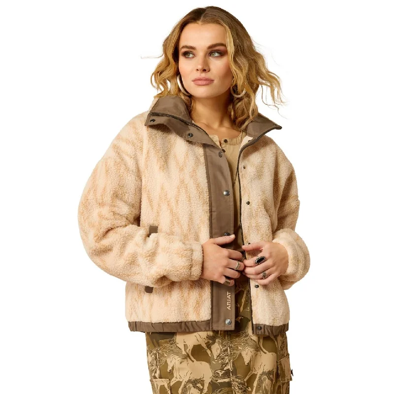 Ariat Women's Sherpa Blocked Jacket, Tonal Sand Print