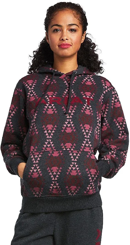 Ariat Women's REAL Diamondback Printed Sweatshirt, Heather Charcoal