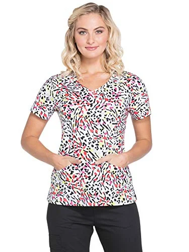 Dickies Prints Womens Scrub Top Cheetah Fiesta DK721 CEFA Sizes XS - XL