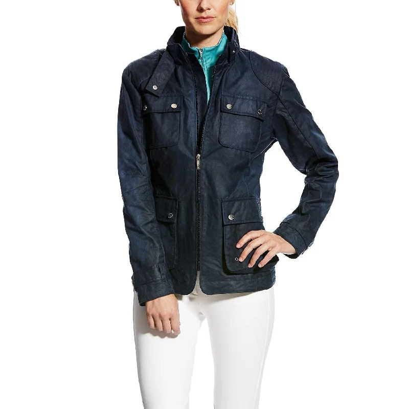 Ariat Women's Syndey Waxed Cotton Jacket, Navy, Large