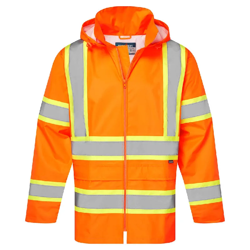 Hi-Vis X Back Contrast Tape Rain Jacket