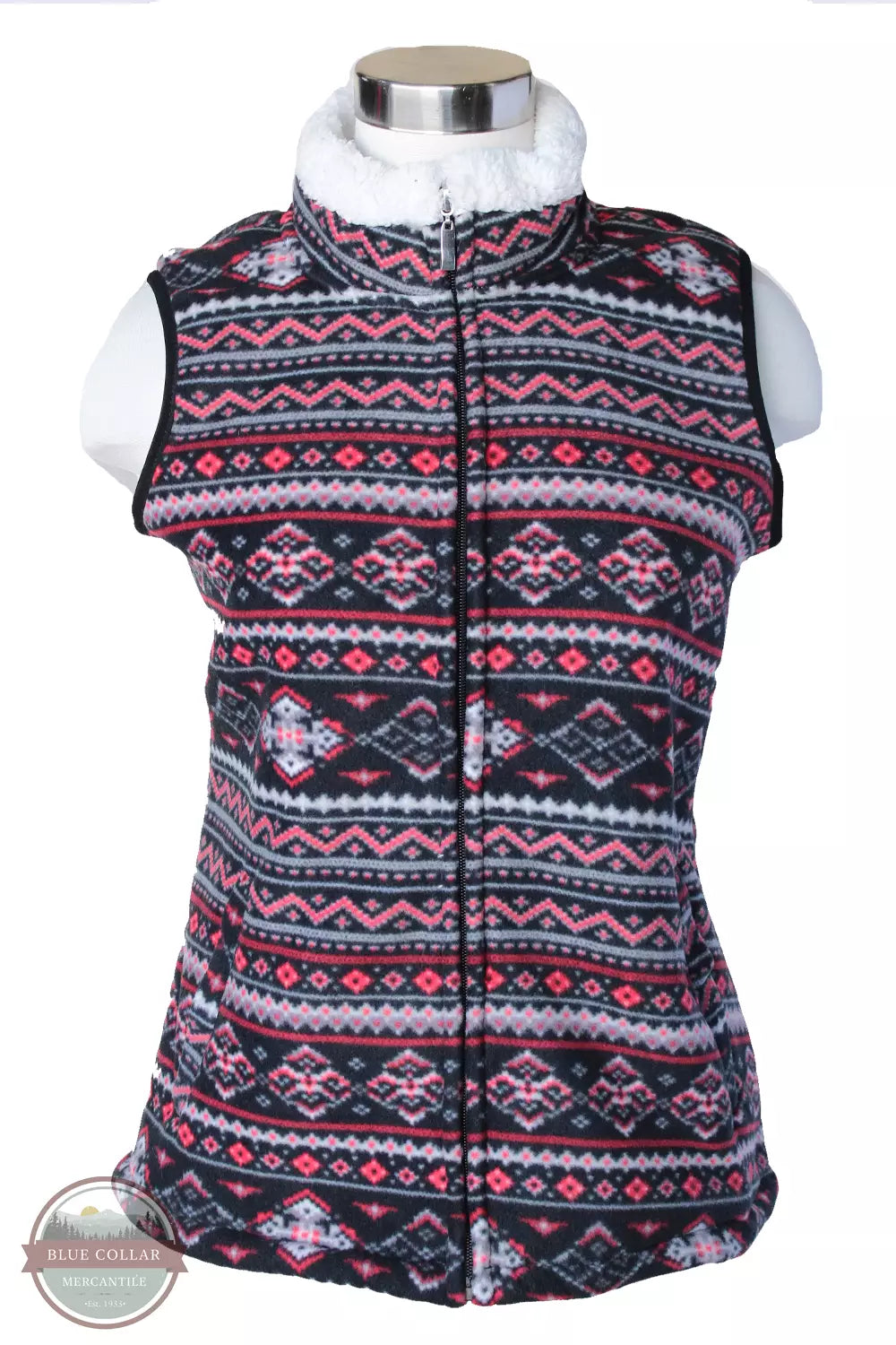 15018 Fleece Vest w/ Multicolor Print