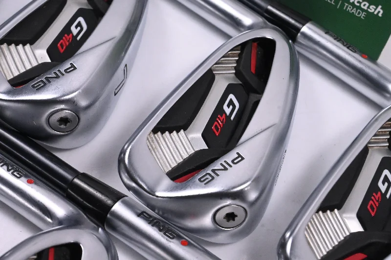 Left Hand Ping G410 Irons / 5-PW+UW+SW+LW / Red Dot / Senior Flex Ping ALTA CB