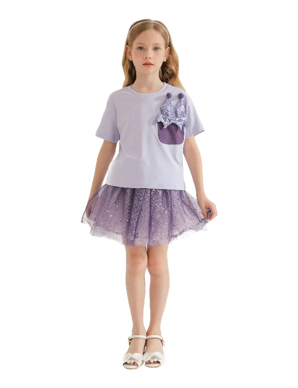 Purple Glimmer Applique Outfit