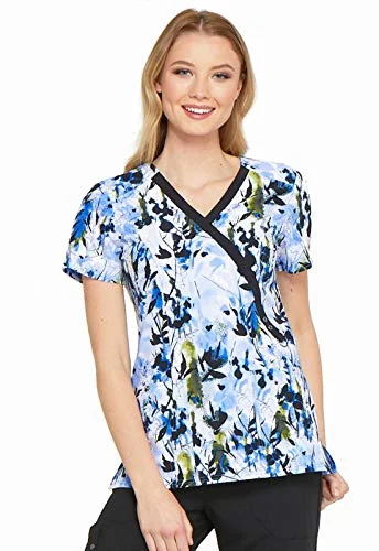 Dickies Prints Women Scrubs Top Mock Wrap DK714