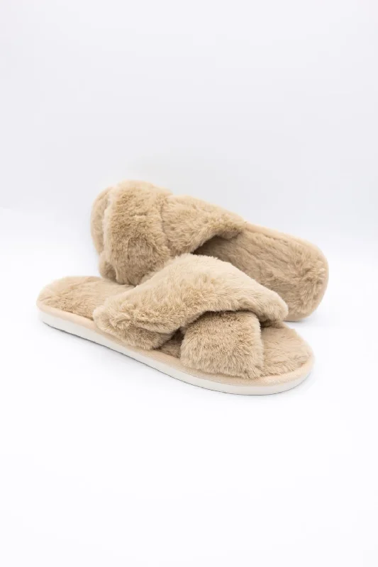 Cross Slippers for Women in Camel | WSL220156CAM