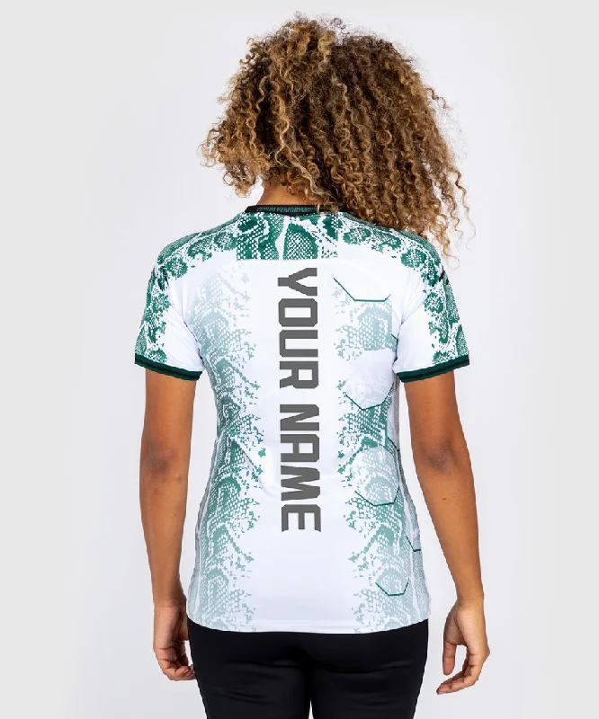 UFC Adrenaline by Venum Personalized Authentic Fight Night Women’s Walkout Jersey - Emerald Edition - White/Green