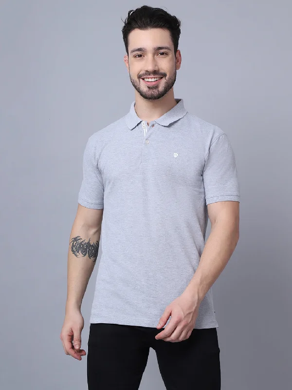 Mens Grey Melange T-Shirt