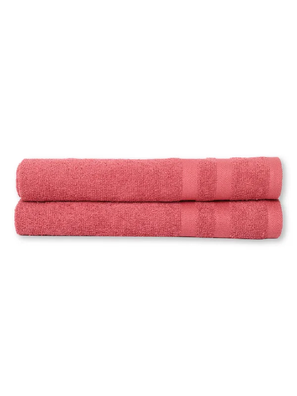 Unisex Coral Basic Terry Hand Towel -Pack of Two