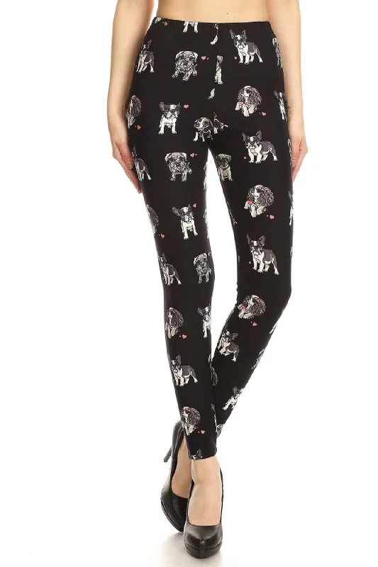 Dog & Heart Printed Leggings