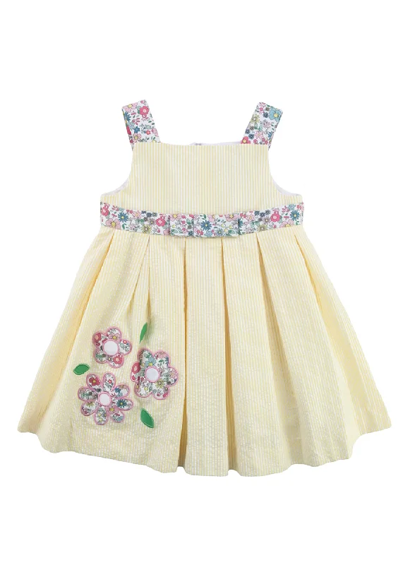 Seersucker Dress With Flowers