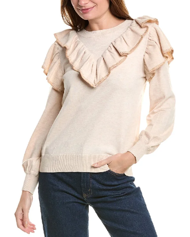 FATE Ruffle Wool-Blend Sweater