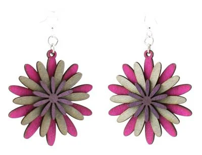 Wooden Layered Petals Earrings