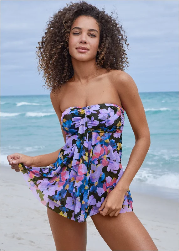 Lanai Bandeau Tankini - Evening Bloom