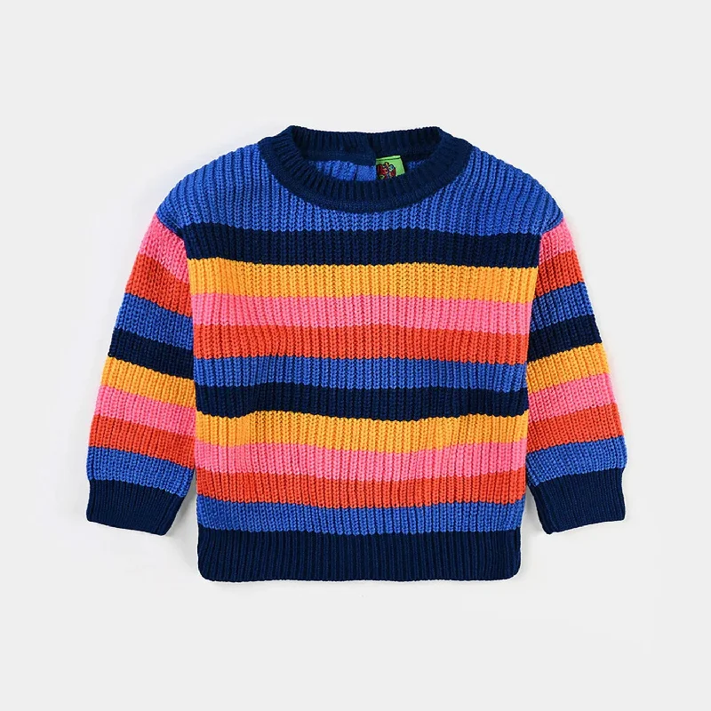 Infant Girls Acrylic Sweater Stripes Blend-Multi