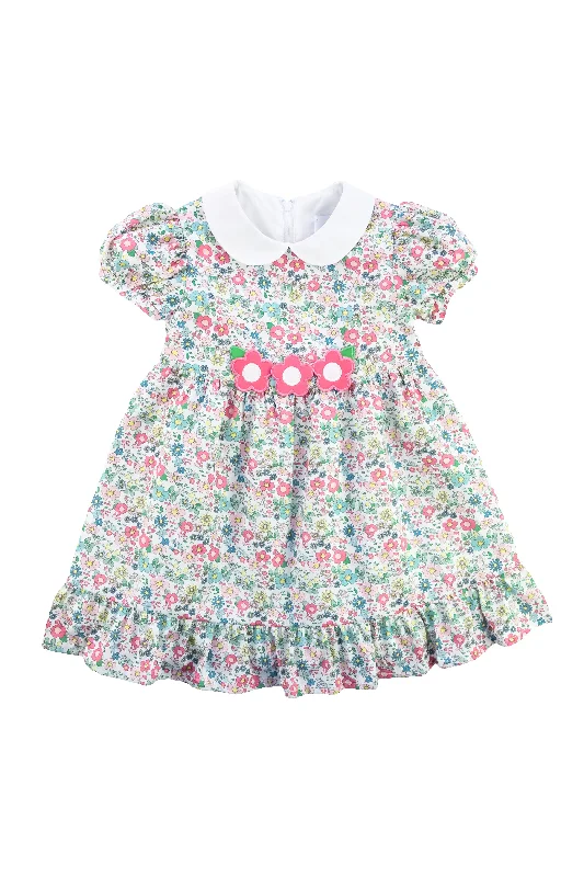 Floral Poplin Dress With Flowers