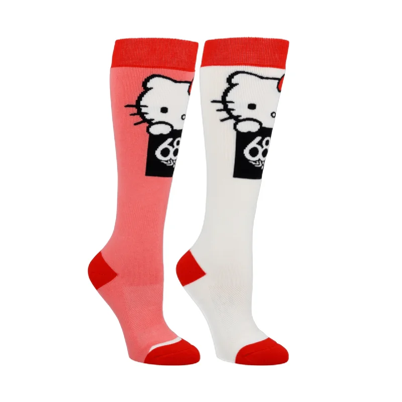 686 x Hello Kitty Women's Snow Socks 2-Pack - Red / White