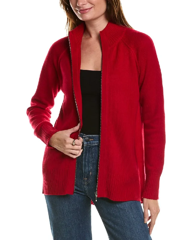 Forte Cashmere Sporty Wool & Cashmere-Blend Cardigan