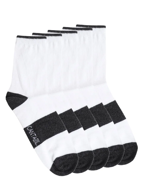 Men's White Basic Ankle length  Socks -Pack of 5