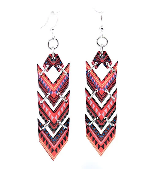 Wooden Chevron Earrings