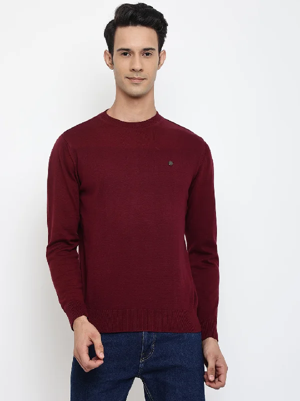 Men Maroon Sweater