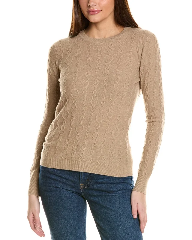 Bruno Magli Cable Crewneck Cashmere Sweater