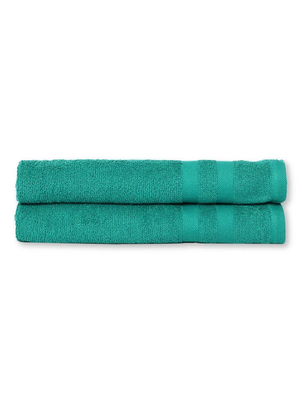 Unisex Sea Green Basic Terry Hand Towel -Pack of Two