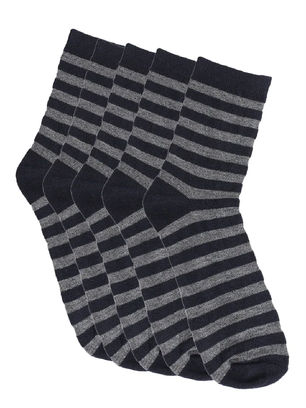 Men's Navy Blue Basic Ankle length  Socks -Pack of 5