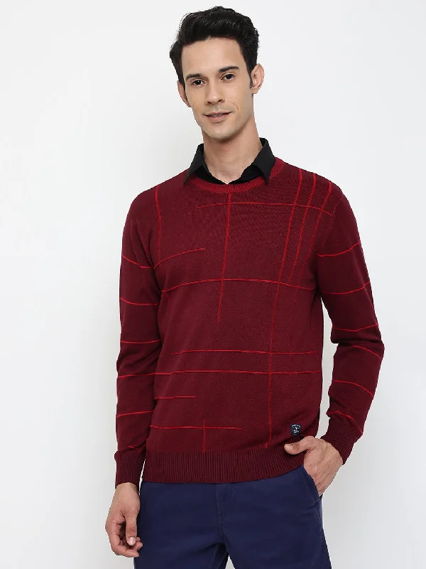 Men Maroon Sweater