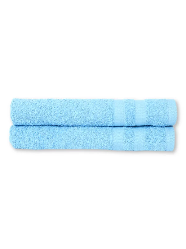 Unisex Sky Blue Basic Terry Hand Towel -Pack of Two