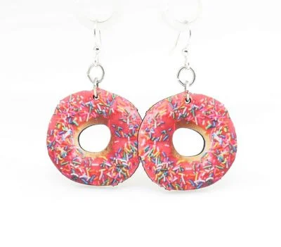 Wooden Doughnut Earrings