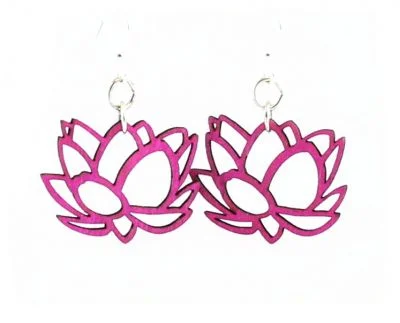 Wooden Lotus Earrings