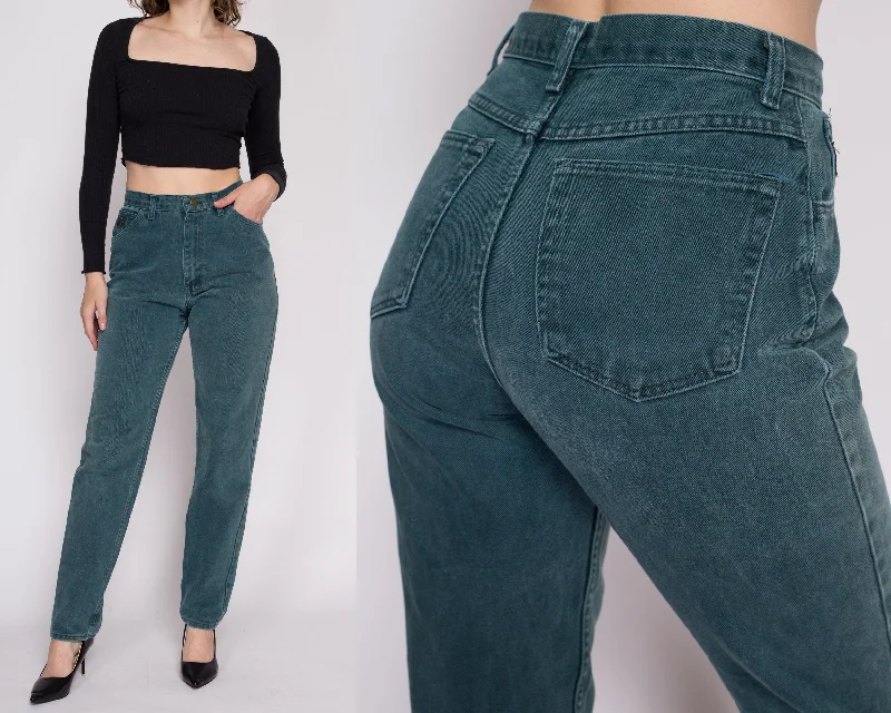 90s Wrangler High Waisted Emerald Green Jeans - Medium, 27.5"