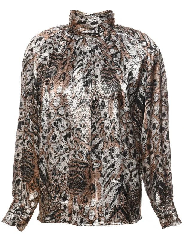 Animal Print Evening Top - L