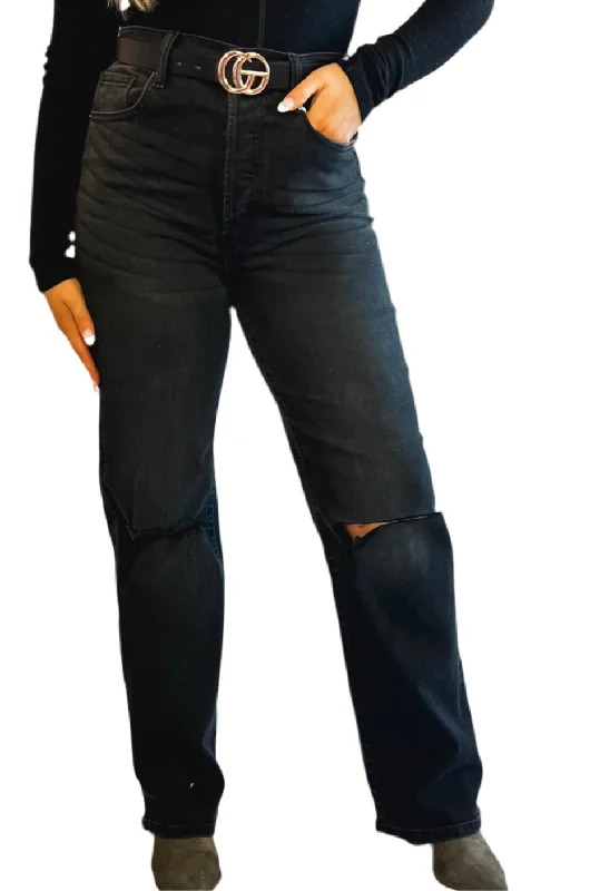 Cello Black High Waist Dad Jean