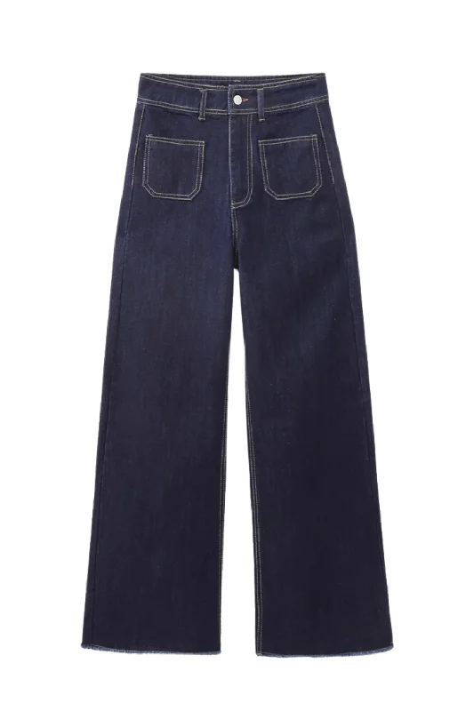 'Gemma' Wide-Leg Denim Pants