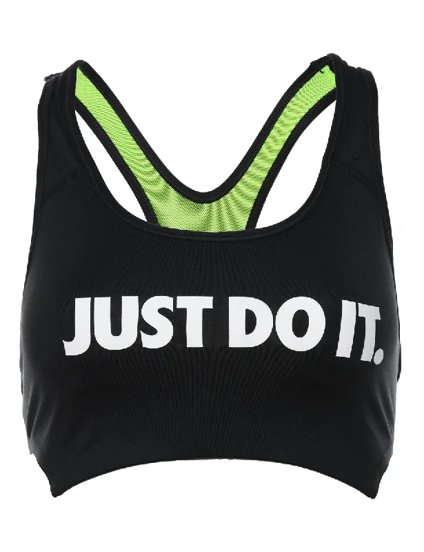 Nike Black & Lime Green Sports Bra - S