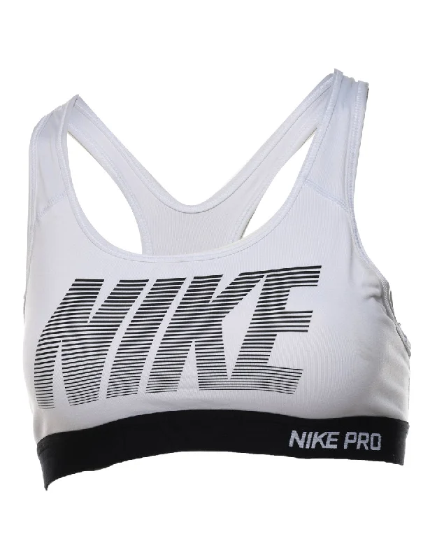 Nike White Sports Bra - S