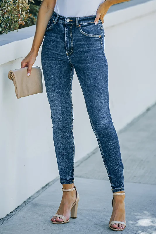 'Stella' Ankle-Length Skinny Jeans with Pockets