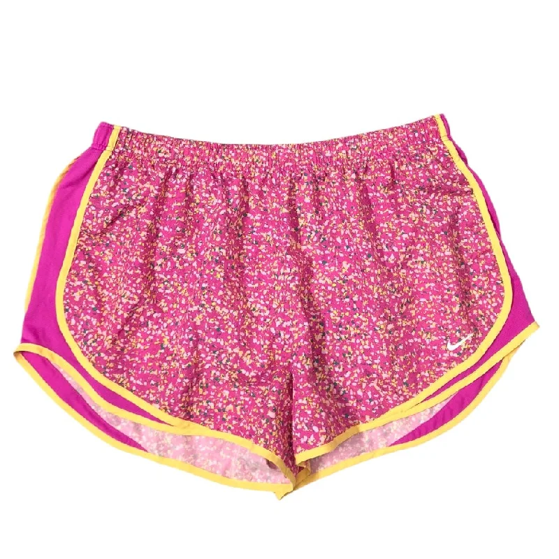 Athletic Shorts By Nike In Pink & Yellow, Size: 2x