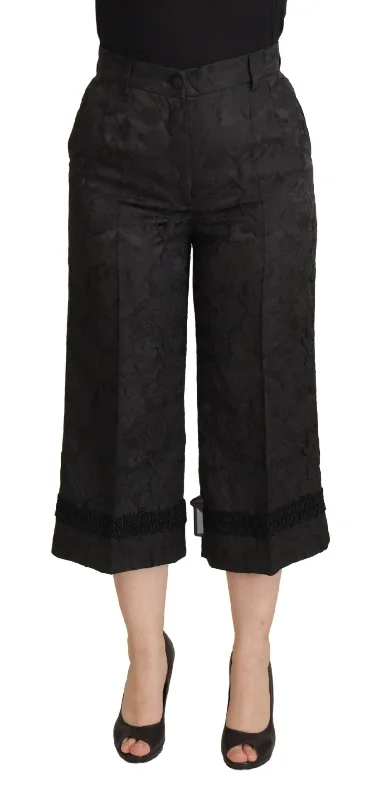 Dolce & Gabbana Elegant  Brocade Cropped Women's Pants