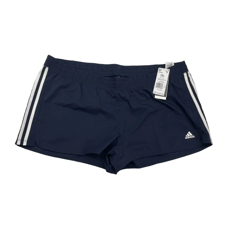 NAVY ATHLETIC SHORTS by ADIDAS Size:2X