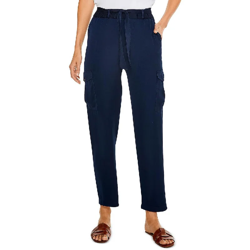 Nic + Zoe Womens Belted Relaxed Straight Leg Pants