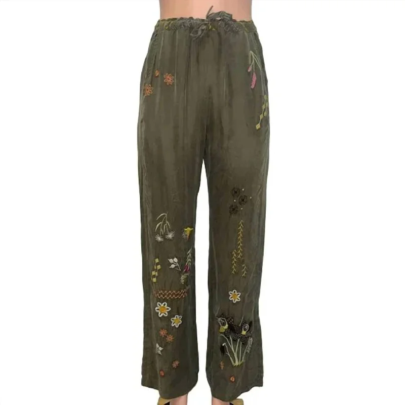 Perla Pants In Vintage Green